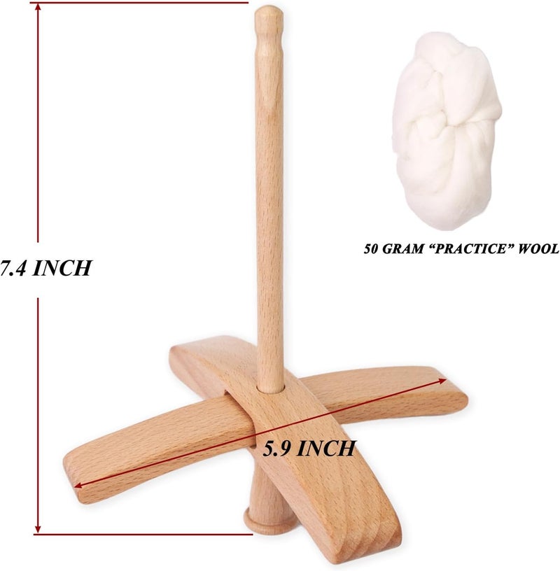 Yushen Turkish Spindle Kit Detachable Drop Spindle with 50g Wool Weaving Spinning Wheels for Beginners Advanced Hand Spinning Spinner Gifts - Image 5
